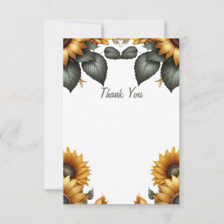 Carte De Remerciements Patch de tournesol
