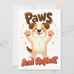 Carte De Remerciements Pâtes Et Refléter Le Chien Mignonne
