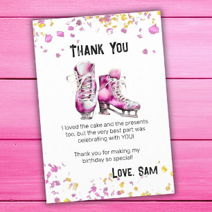 Carte De Remerciements Patinage sur glace Anniversaire - Anniversaire d'h
