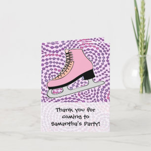 Carte De Remerciements Patinage sur glace, Patinage rose