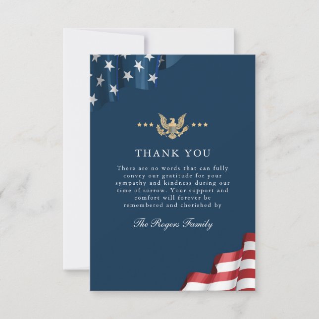 Carte De Remerciements Patriot Flat Thank You Note Card (Devant)