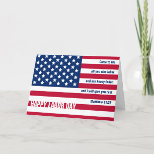 Carte De Remerciements Patriotique Christian USA JOYEUX JOUR DU TRAVAIL