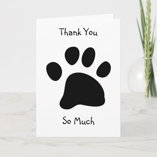 Carte De Remerciements Patte noire, Merci, tellement (Devant)