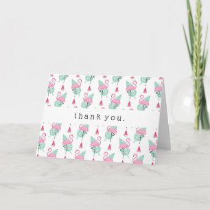 Carte De Remerciements Patters Flamingo et Watermelon Pastel