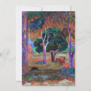 Carte De Remerciements Paul Gauguin - Paysage avec un cochon et un cheval