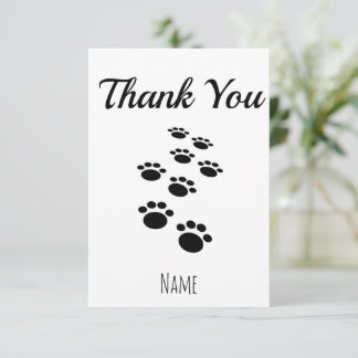 Carte De Remerciements Paw Paw Traces personnalisées