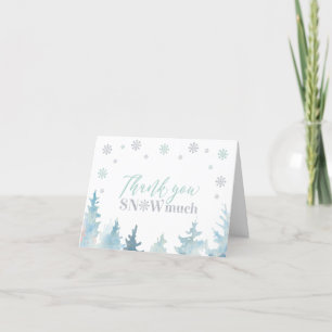 Carte De Remerciements Pays des merveilles d'hiver argent et menthe Photo