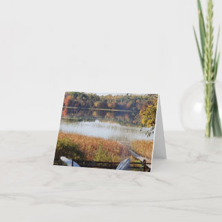 Carte De Remerciements Pays du lac à l'automne, blanc à l'intérieur