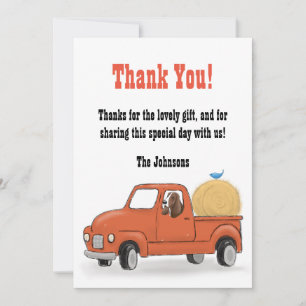 Carte De Remerciements Pays Pickup Camion Anniversaire, Personnalisable