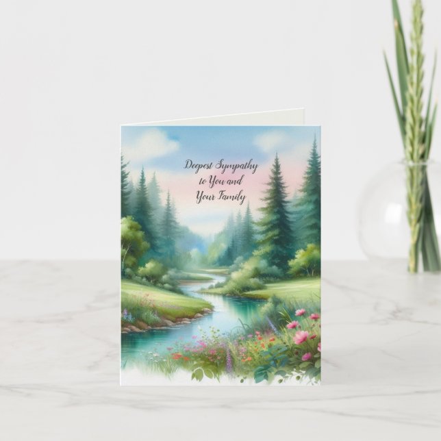 Carte De Remerciements Paysage à l'aquarelle Sympathie (Devant)