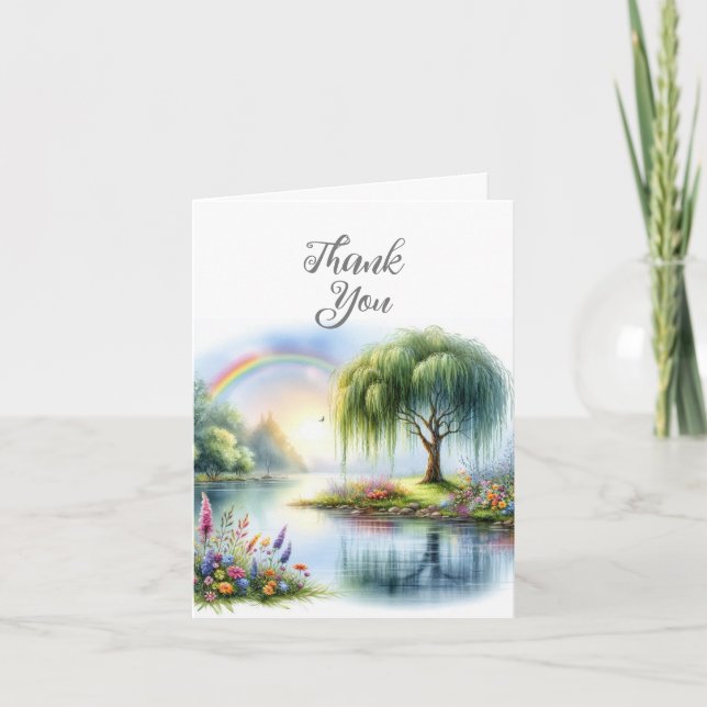 Carte de remerciements paysage aquarelle (Devant)