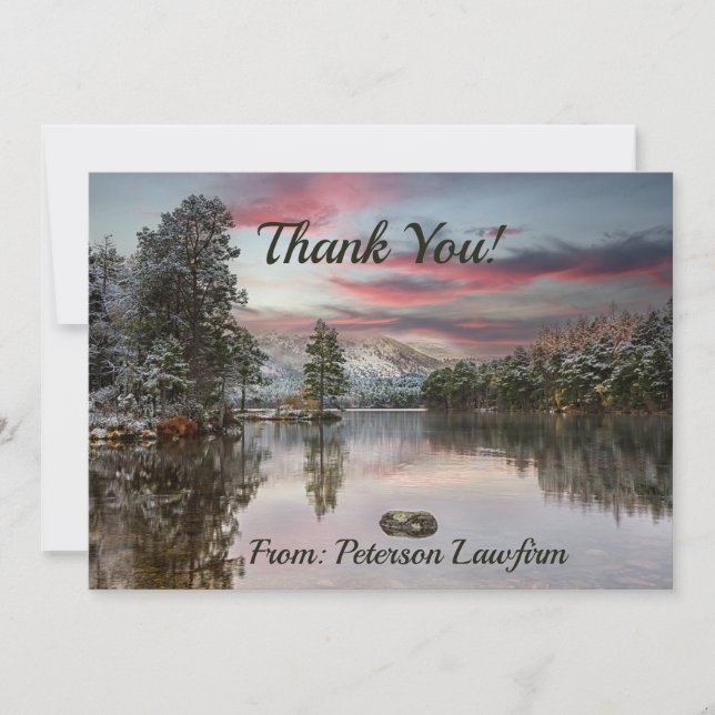 Carte De Remerciements Paysage enneigé de remerciement de Noël pour les e (Devant)