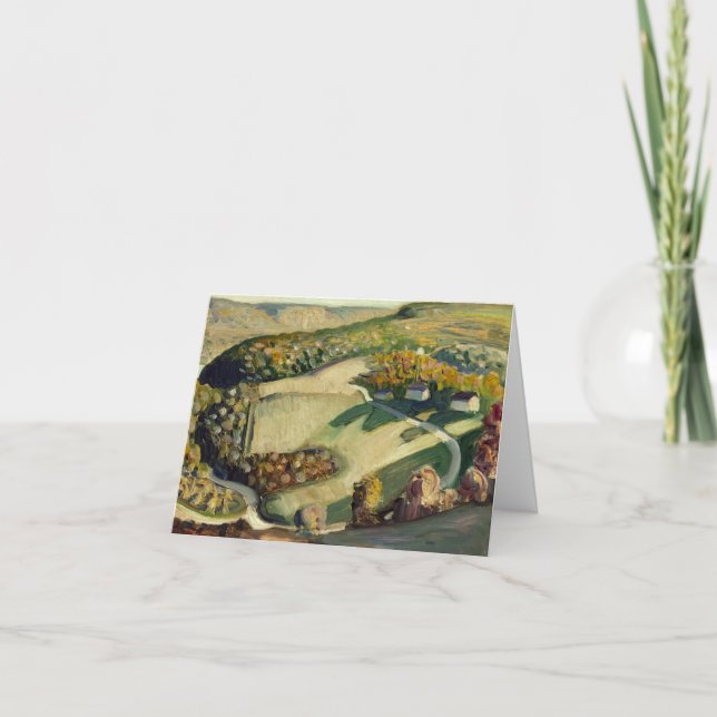 Carte De Remerciements Paysage rural par Grant Wood (Devant)