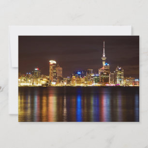 Carte De Remerciements Paysage urbain nocturne d'Auckland