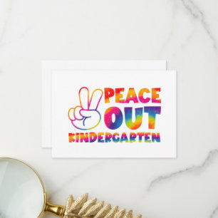 Carte De Remerciements Peace Out Kindergarten Tie Dye Dernier Jour De L'É
