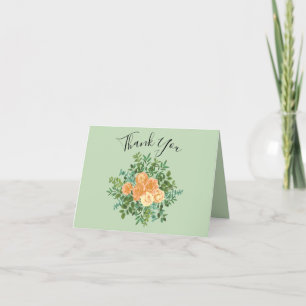 Carte De Remerciements Peach Green Mariage Spring Pastel