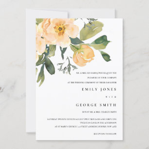 CARTE DE REMERCIEMENTS PEACH PEONY PEONY ETERCOLOR FLORAL MARIAGE INVITE