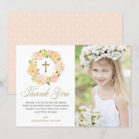 Peach Peony Wreath Première Communion