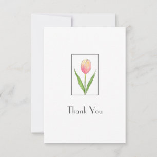 Carte De Remerciements Peach Pink Tulip