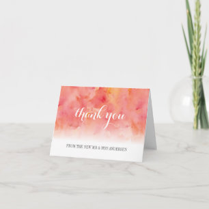 Carte De Remerciements Peach Watercolor Photo personnalisée