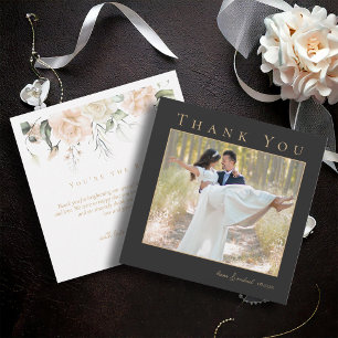 Carte De Remerciements Pearl Blush Floral Mariage Photo ID989