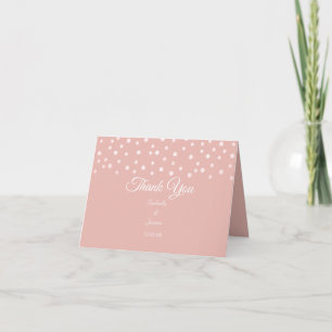 Carte De Remerciements Pearl Confetti sur Mariage or Rose