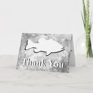Carte De Remerciements Pêche au bar "Merci" -