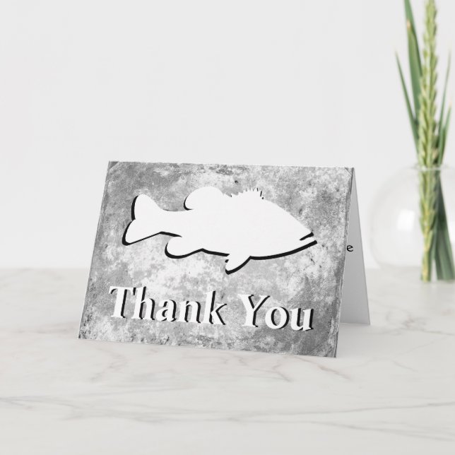 Carte De Remerciements Pêche au bar "Merci" - (Devant)
