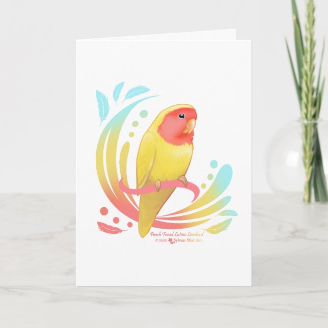 Carte De Remerciements Pêche face Lutino Lovebird (Devant)
