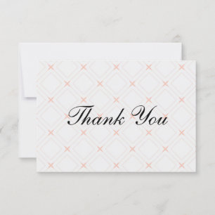 Carte De Remerciements Pêche pastel et géométrique crème