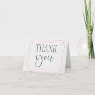 Carte De Remerciements Pêche pastel et géométrique crème