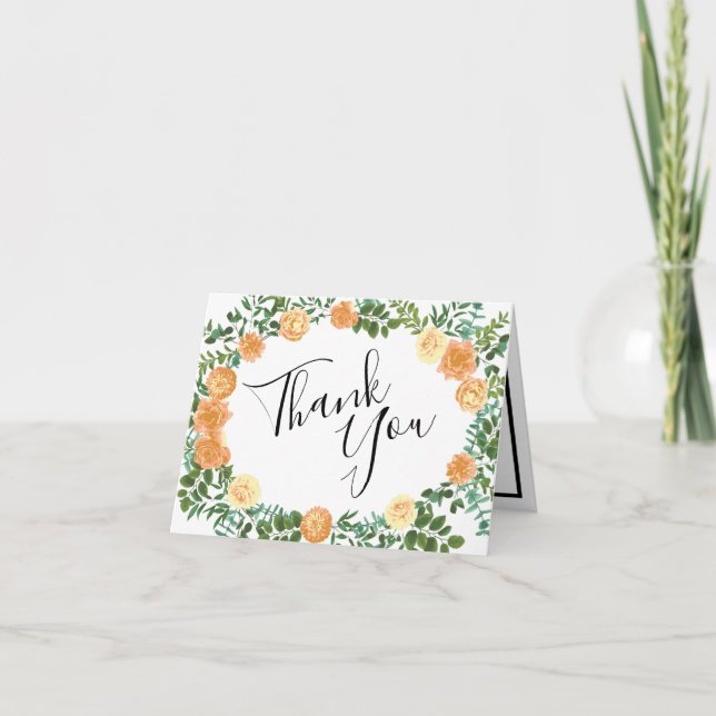 Carte De Remerciements Pêcher Rose Mariage Floral Printemps (Devant)