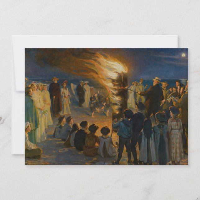 Carte De Remerciements Peder Severin Kroyer - Feu de la veille de la Sain (Devant)