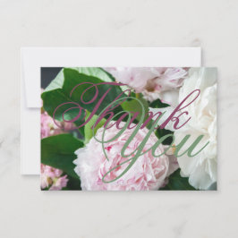 Carte De Remerciements Peine blanche rose Pleine fleurs Mariage