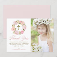 Peines roses rousses Wreath Première communion sai