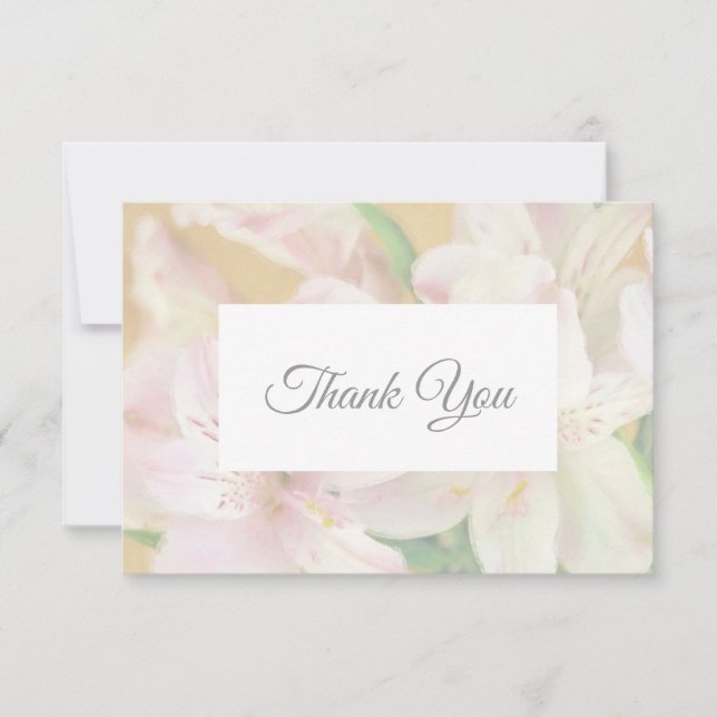 Carte De Remerciements Peinture Alstromeria douce (Devant)