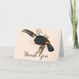 Carte De Remerciements Peinture animalière d'antiquités Toucans