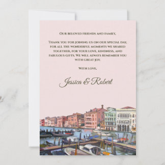 Carte De Remerciements Peinture du Grand Canal, Venise, Italie