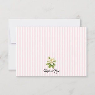 Carte De Remerciements Peinture Magnolia Personnalisée Bande Préppy