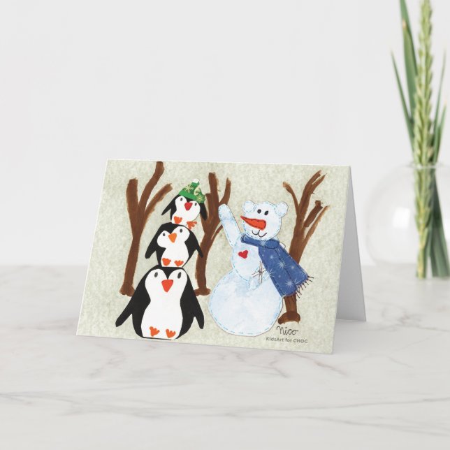 Carte De Remerciements Penguin Fun - Dessins Enfants pour CHOC (Devant)
