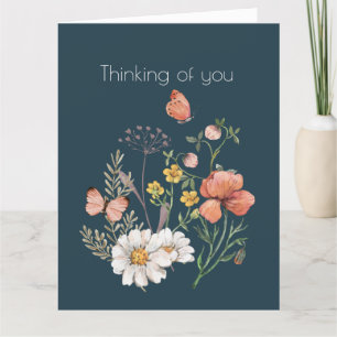 Carte De Remerciements Pensez à vous Botanical Fleur sauvage Flower Boho