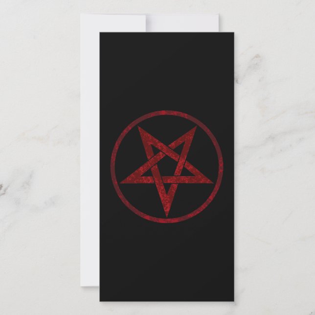 Carte De Remerciements Pentagramme du Diable Rouge (Devant)
