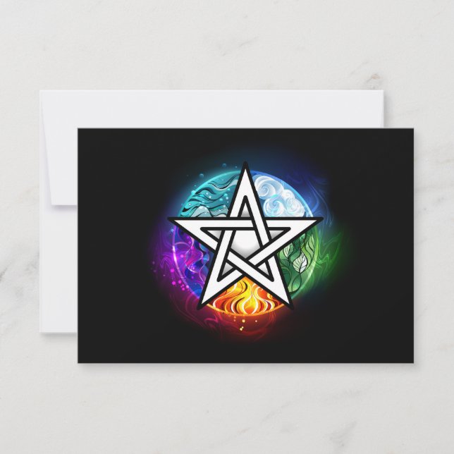 Carte De Remerciements pentagramme du Wiccan (Devant)