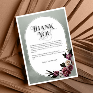 Carte De Remerciements Peony et Rose