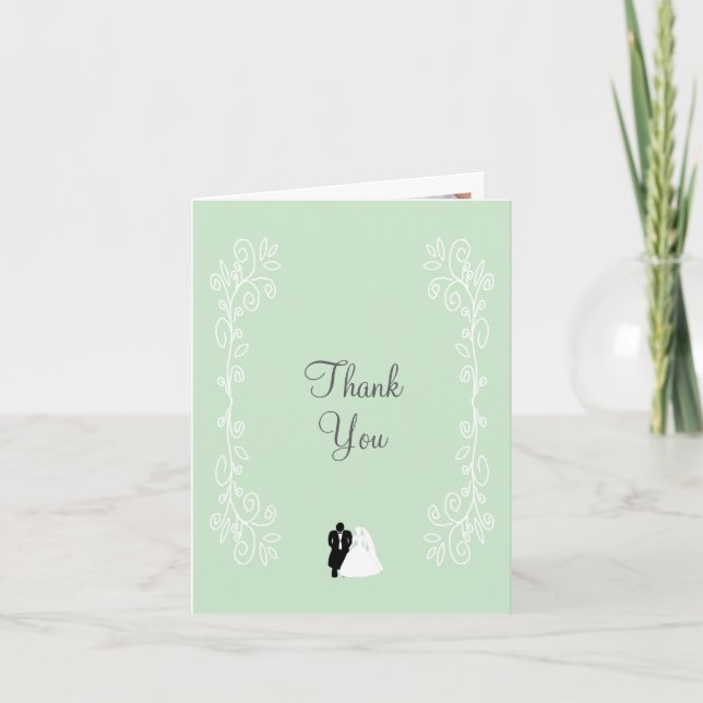 Carte De Remerciements Peppermenthe Couleur Mariée Et Mariage De Concepti (Devant)