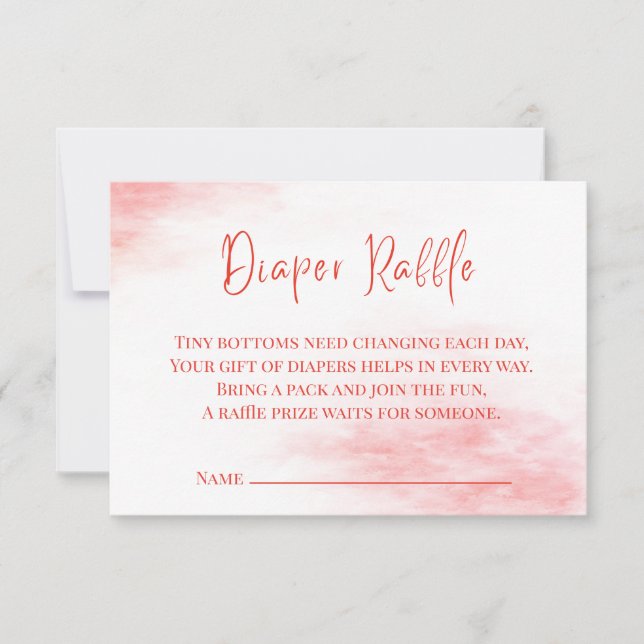 Carte De Remerciements Peppermint Candy Diaper Raffle Card | Red Watercol (Devant)