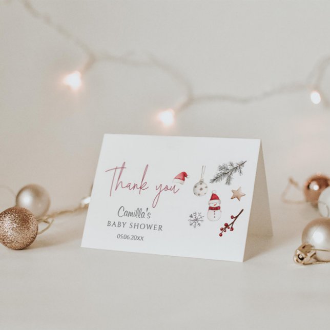 Carte De Remerciements Père Noël Baby Christmas Baby shower (Créateur téléchargé)