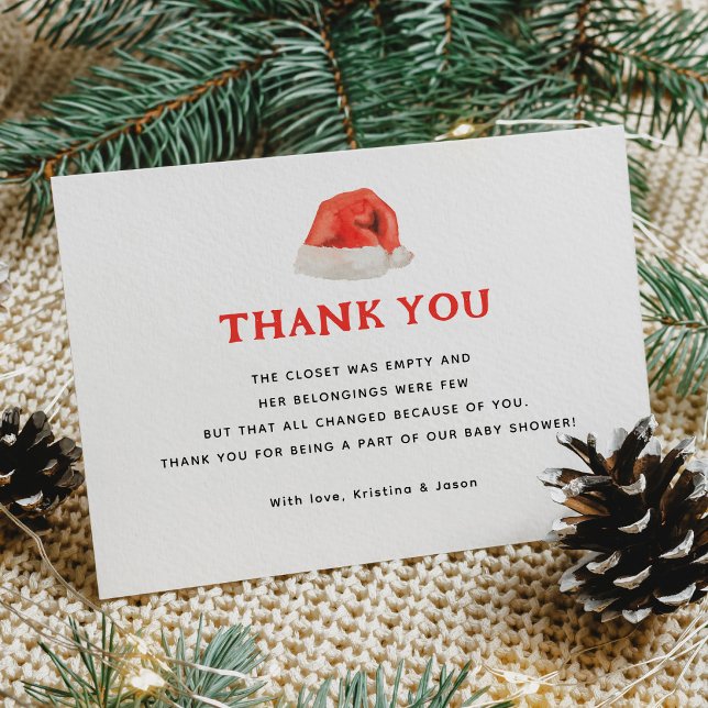 Carte De Remerciements Père Noël Baby Christmas Baby shower (Créateur téléchargé)