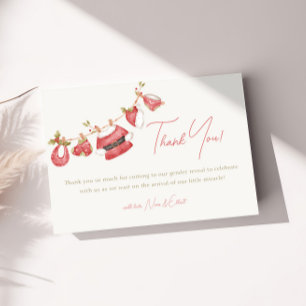 Carte De Remerciements Père Noël Baby Red Clothes Baby shower garçon d'hi