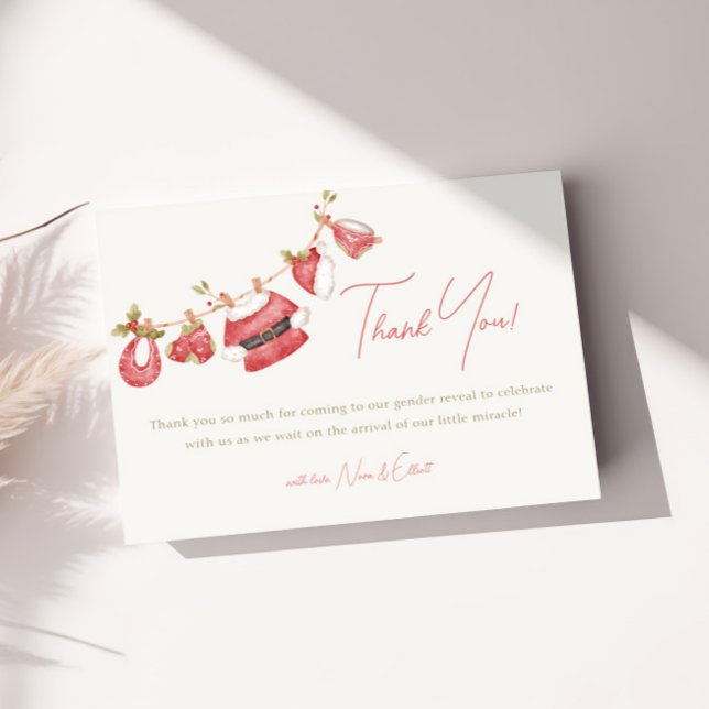 Carte De Remerciements Père Noël Baby Red Clothes Baby shower garçon d'hi (Créateur téléchargé)